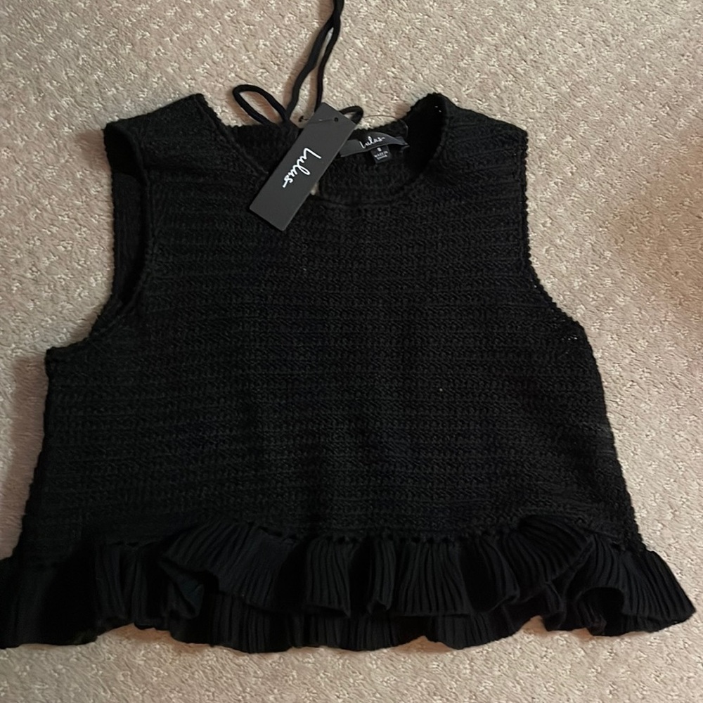 LULUS Black sleeveless tank sweater